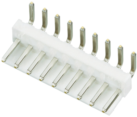 JST VH 系列 3.96mm节距 9路 (1排) 侧入 PCB 针座, 焊接端接, 10A
