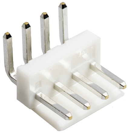 JST VH 系列 3.96mm节距 4路 (1排) 直角 PCB 针座, 焊接端接, 10A
