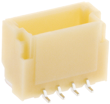 JST SH 系列 1mm节距 4路 (1排) 直向 PCB 针座, 焊接端接, 1A