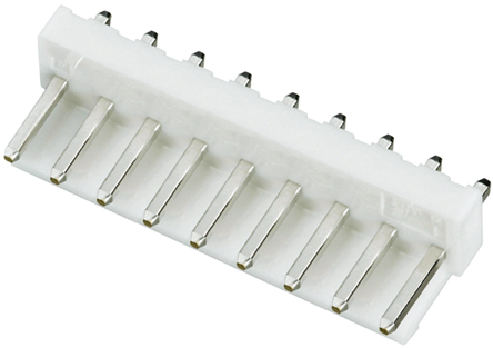 JST VH 系列 3.96mm节距 9路 (1排) 顶入 PCB 针座, 焊接端接, 10A